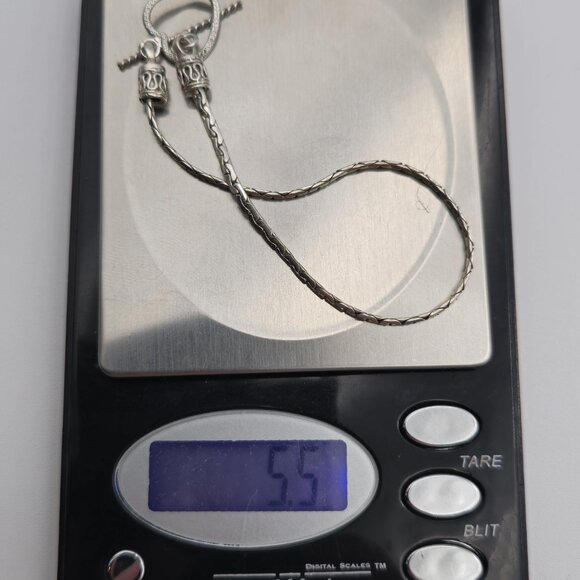 7 Inch Sterling Silver Chain Heart Clasp Bracelet B421 - Picture 6 of 6